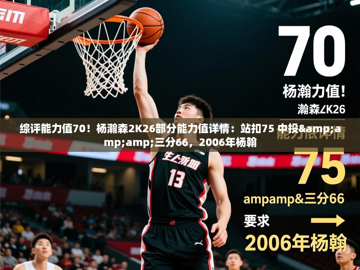 2025爱游戏体育注册教程综评能力值70！杨瀚森2K26部分能力值详情：站扣75 中投&amp;amp;三分66，2006年杨翰  第2张